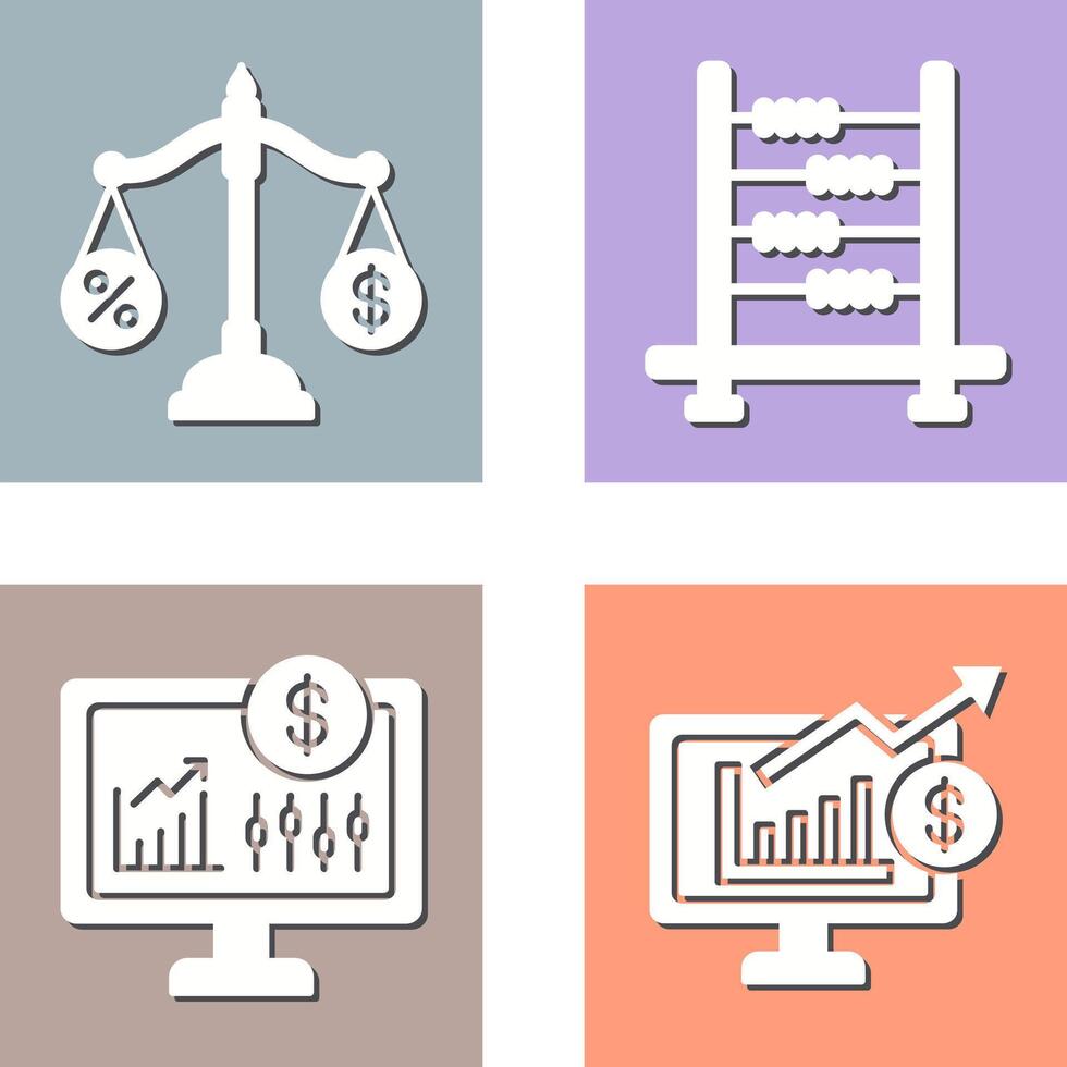Scale and Abacus Icon vector