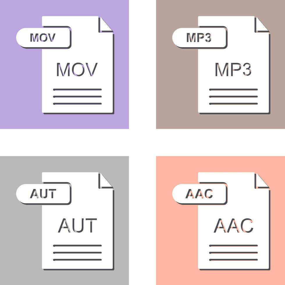 MOV and MP3 Icon vector