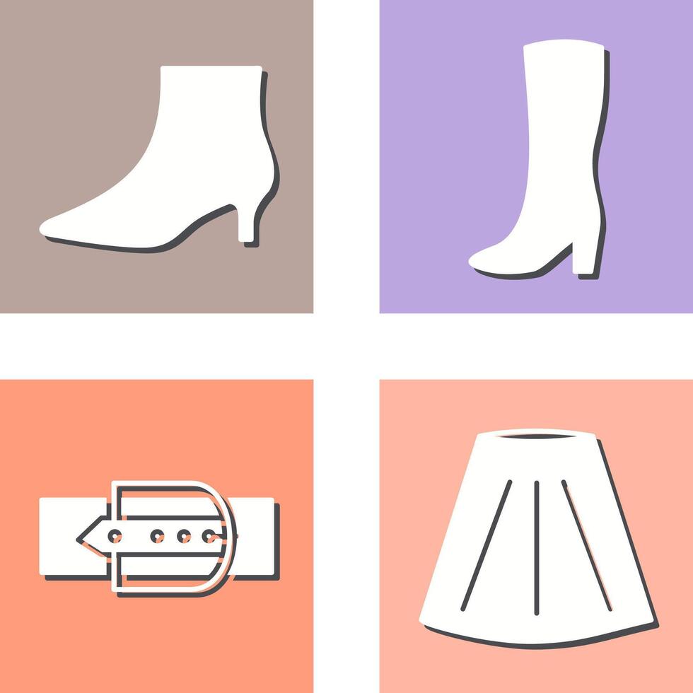 Boots with Heels and Long Boats Icon vector