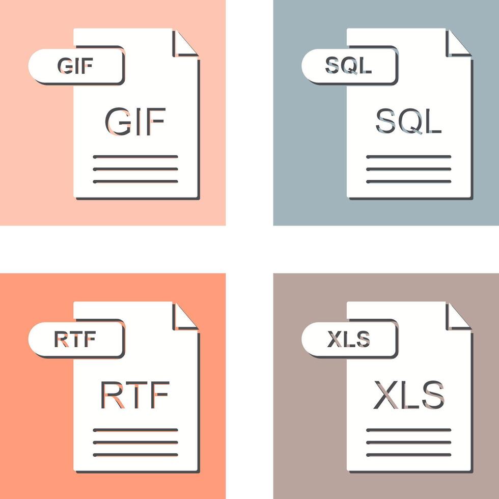 GIF and SQL Icon vector