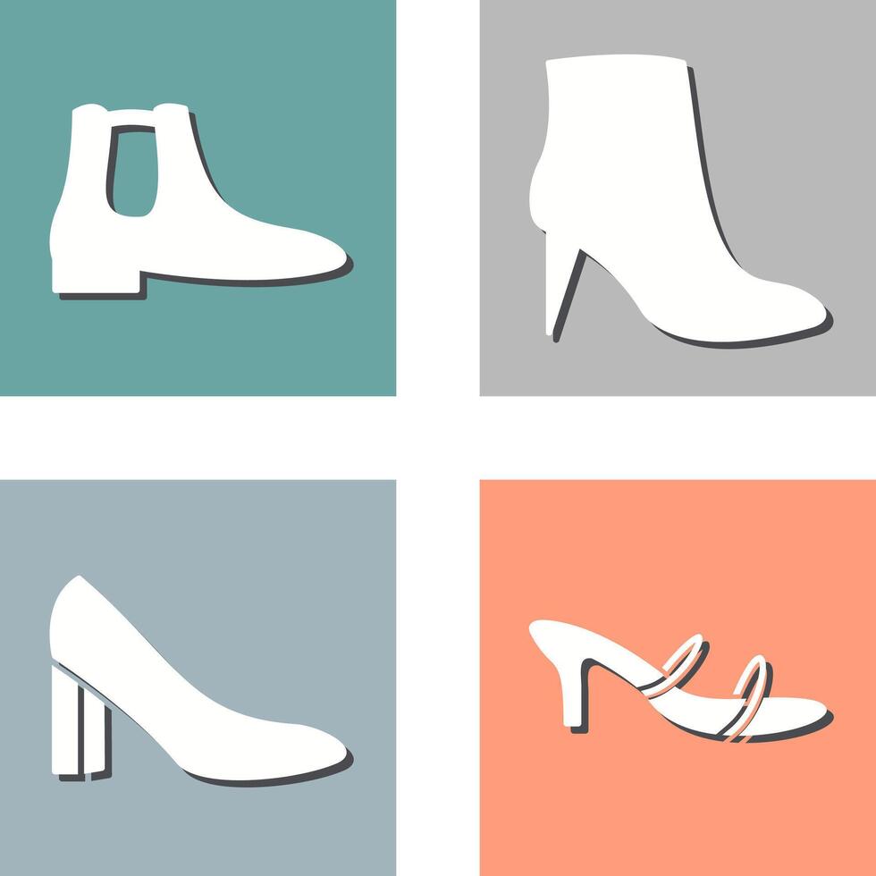 Men Boots and high heels Icon vector