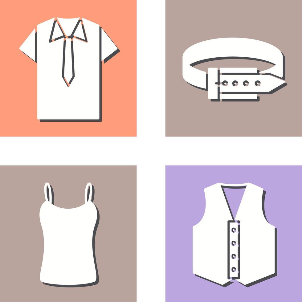 Shirt and Tie and Belt Icon vector