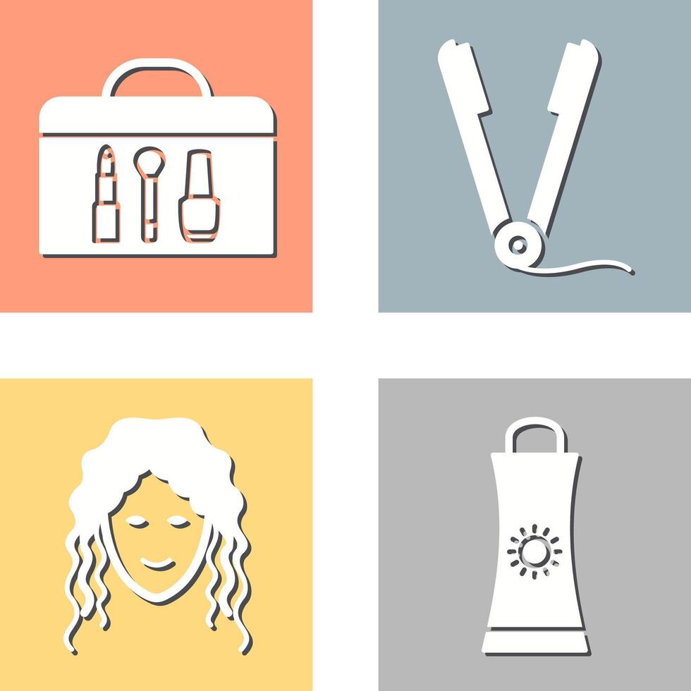 Cosmetics and Straightener Icon vector