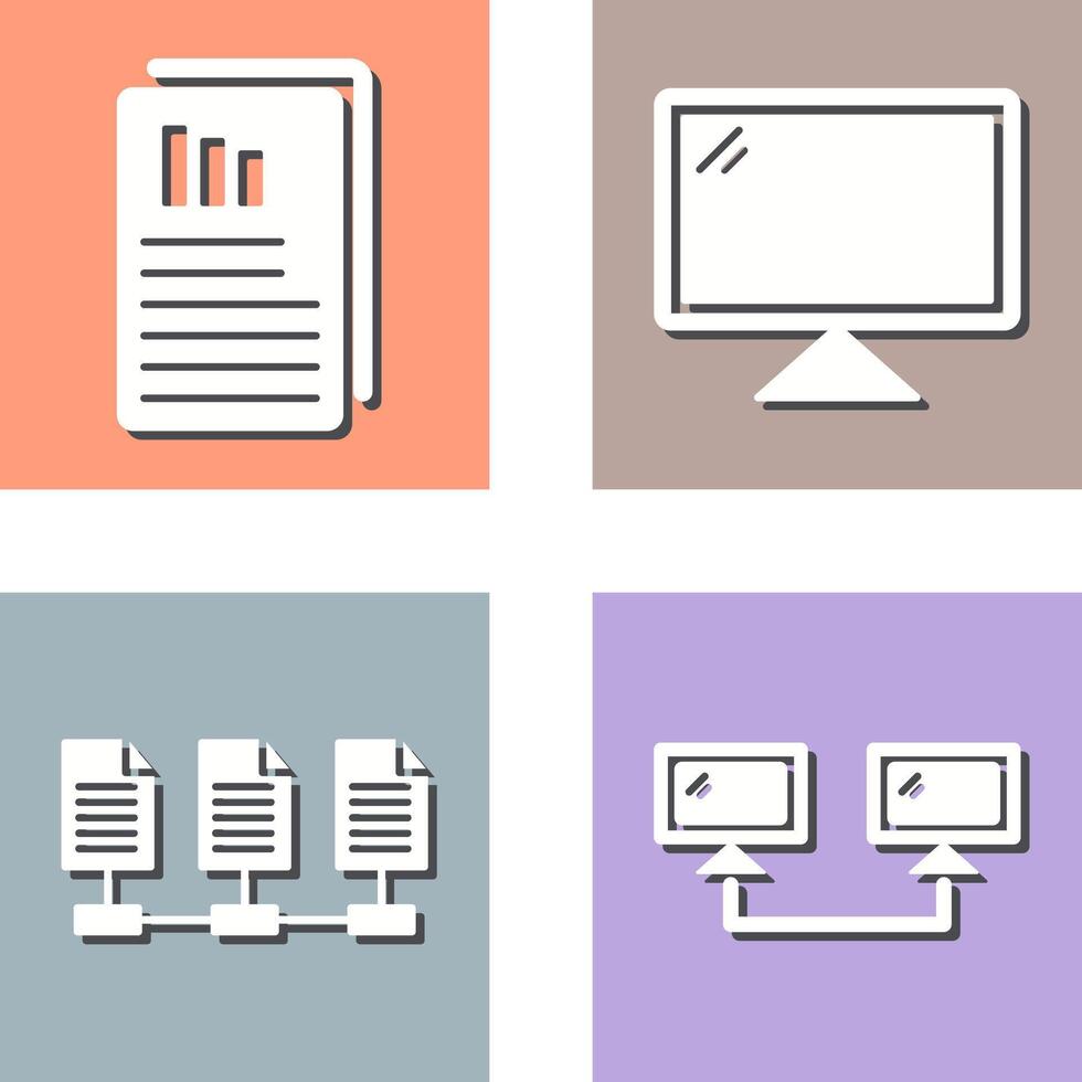 Reports and Computer Icon vector