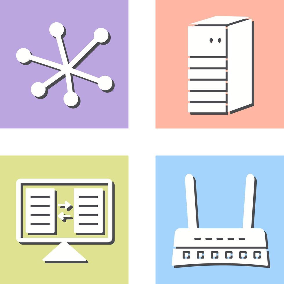 Internet and Server Network Icon vector