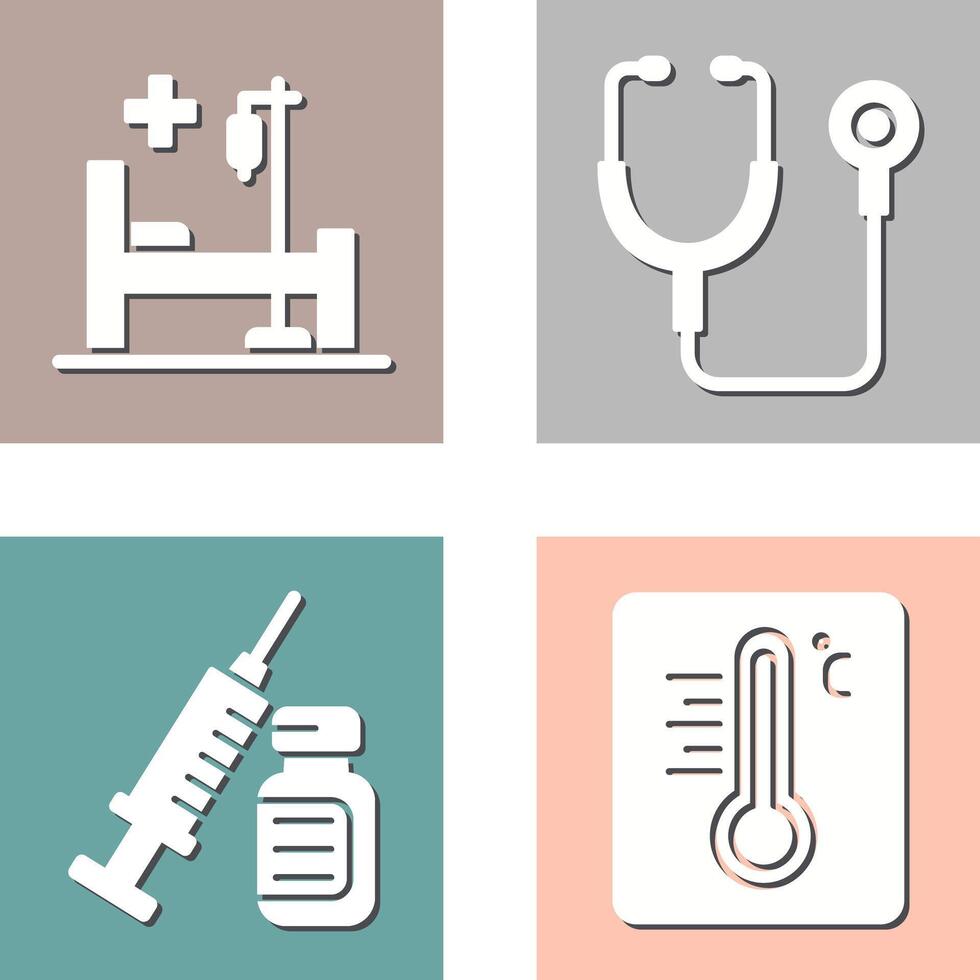 Stethoscope and Hospital Icon vector