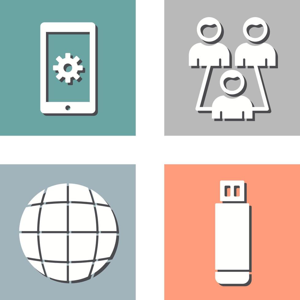 Network Settings and Connected Users Icon vector