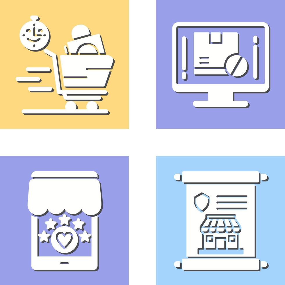 Happy Hour and Out of Stock Icon vector
