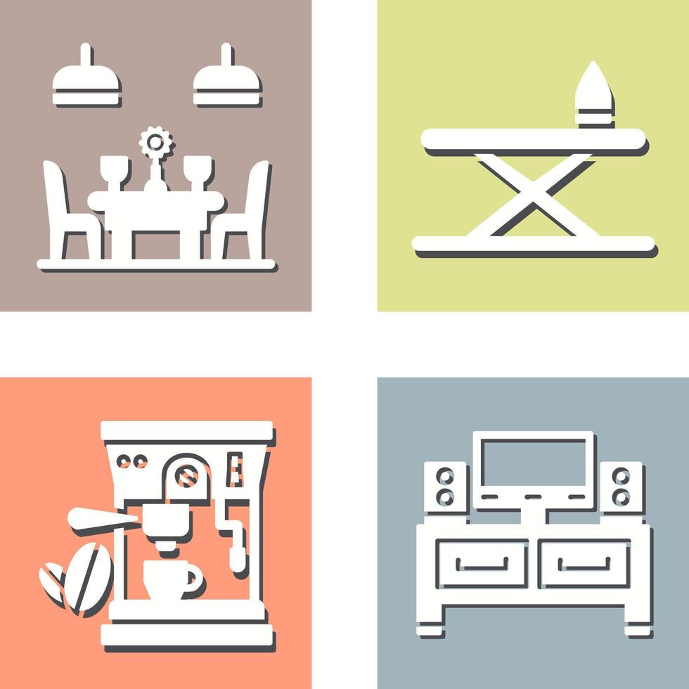Iron Board and Table Icon vector