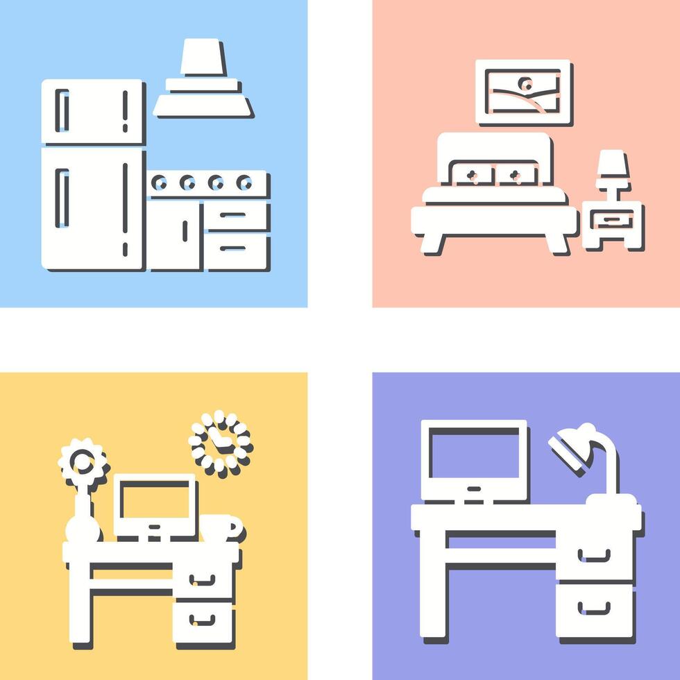 Kitchen and Bedroom Icon vector