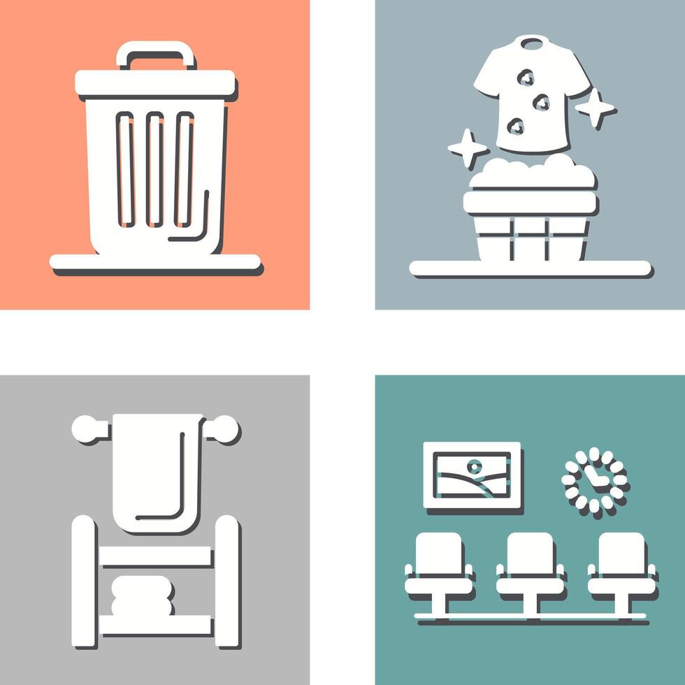 Trash Can and Laundary Icon vector