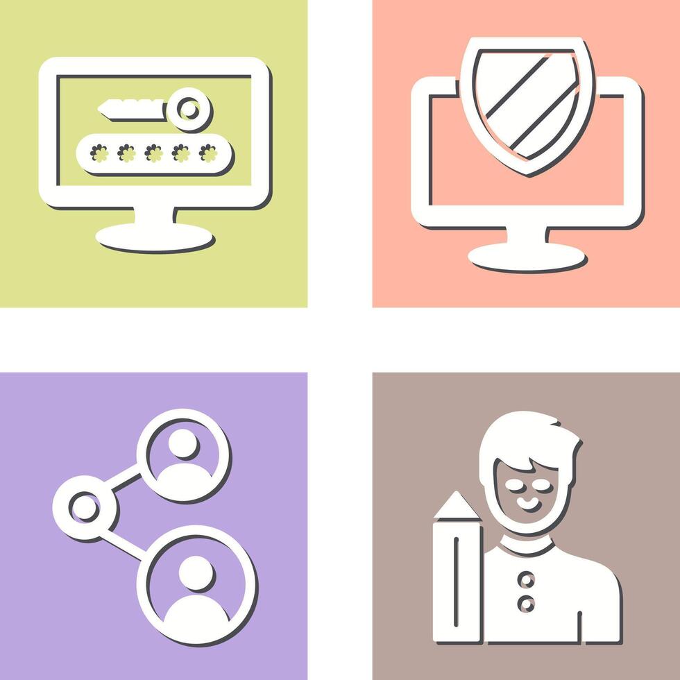 Password and Shield Icon vector