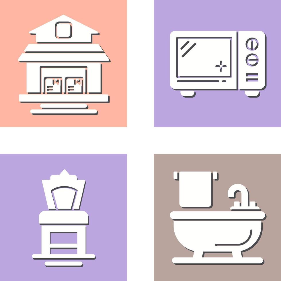 Warehouse and Microwave Icon vector