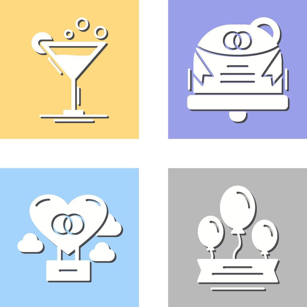 Coktail and Wedding Icon vector