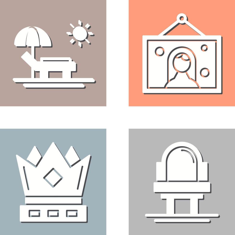 Hammock and Wedding Photo Icon vector