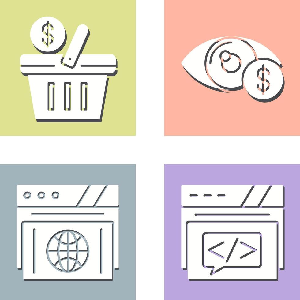 Shopping Basket and Eye Icon vector