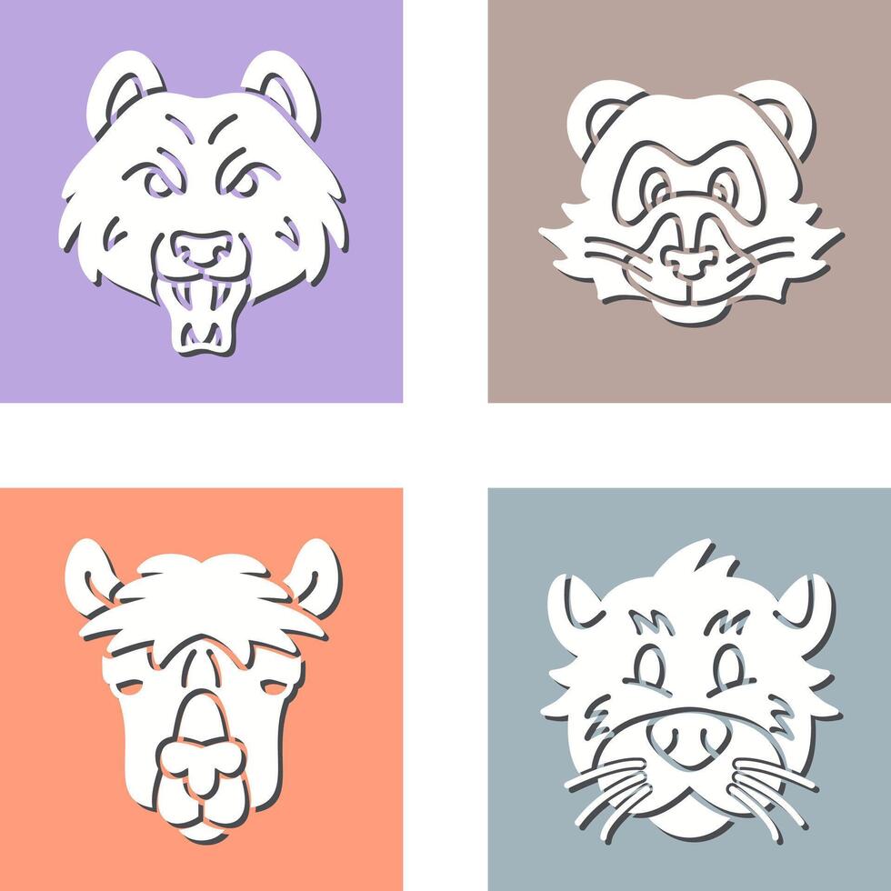 Bear and Ferret Icon vector