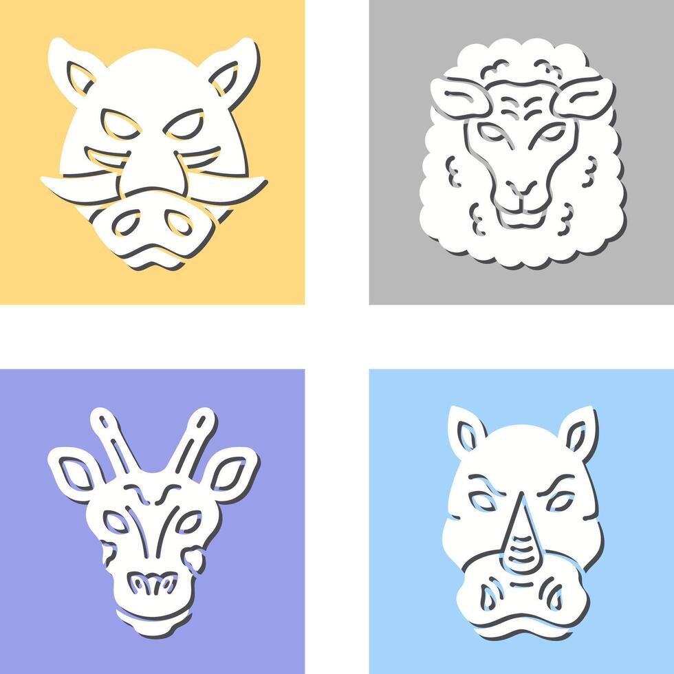 Sheep and Boar Icon vector