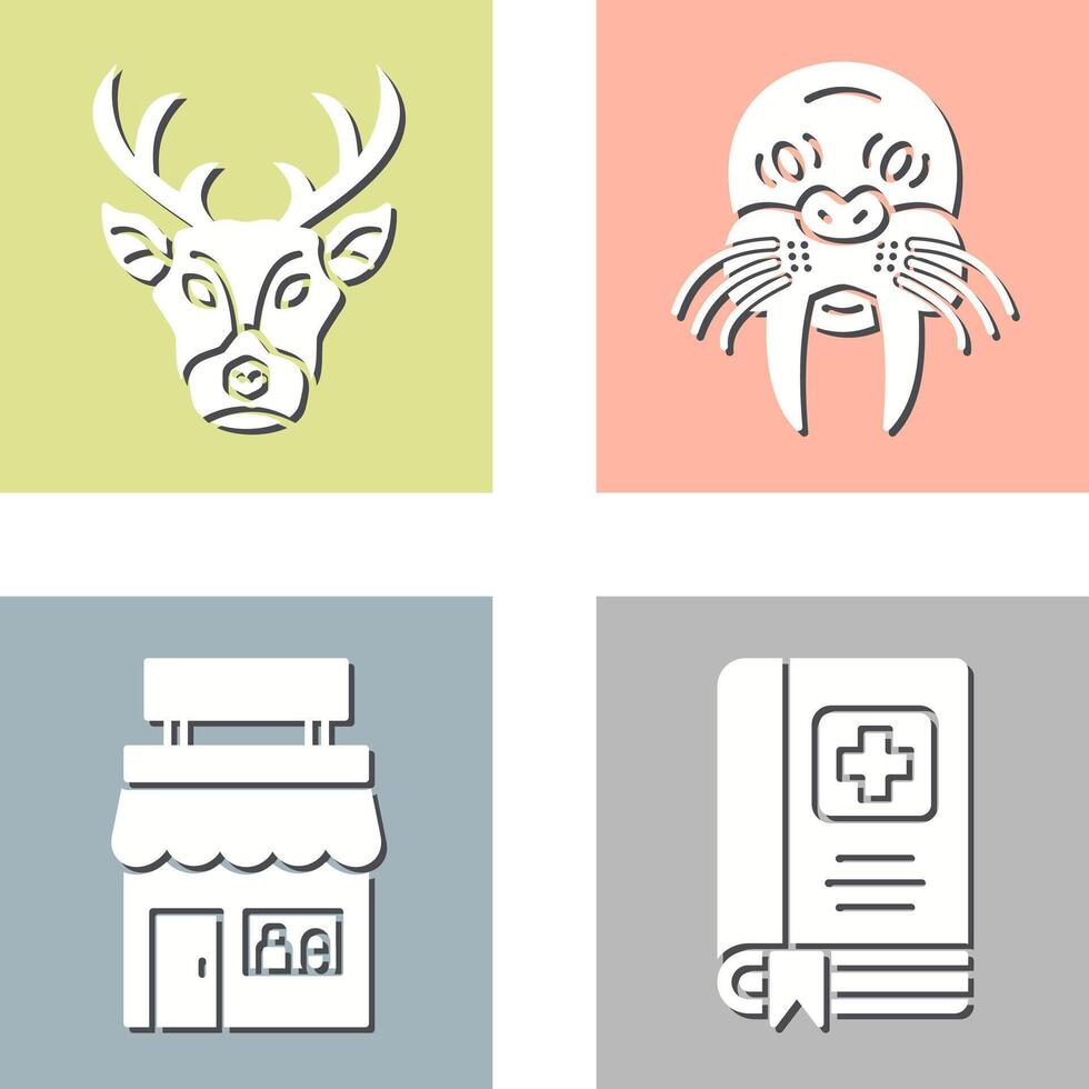 Deer and animal Icon vector