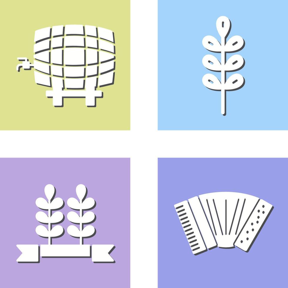 Barrel with Tap and Barley Icon vector