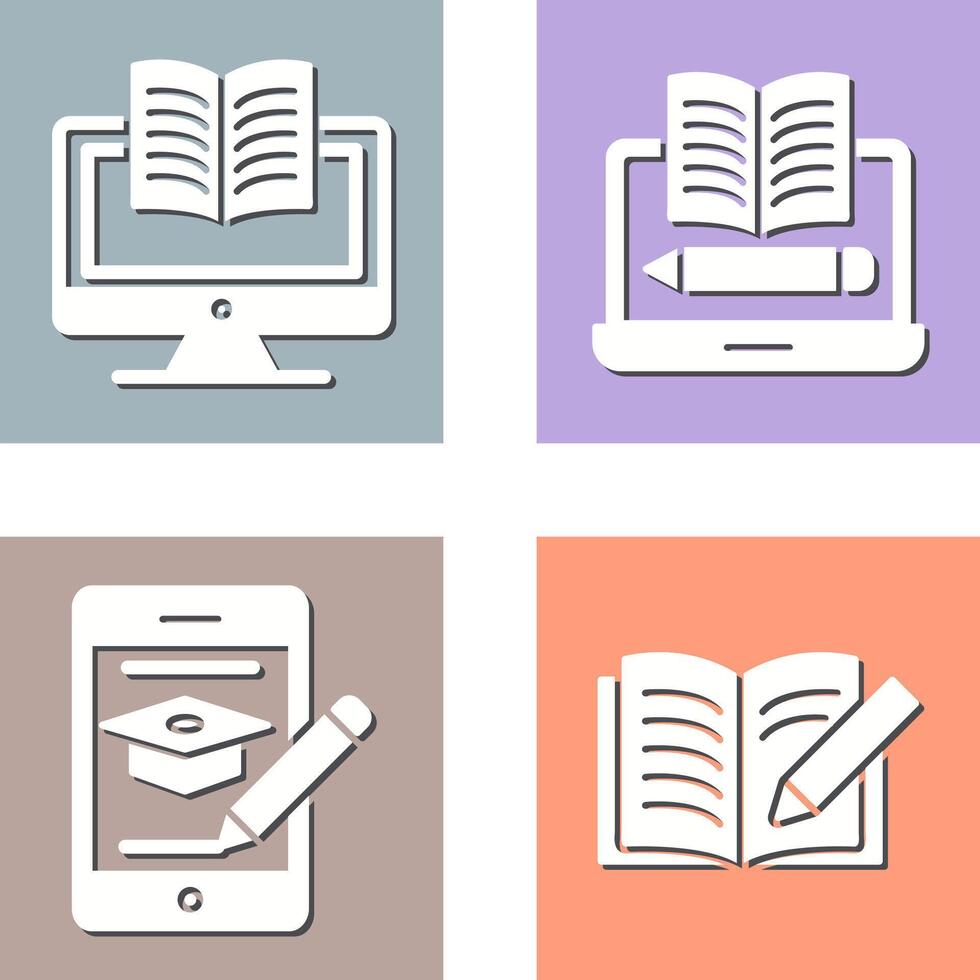 Digital Learning and Written Icon vector