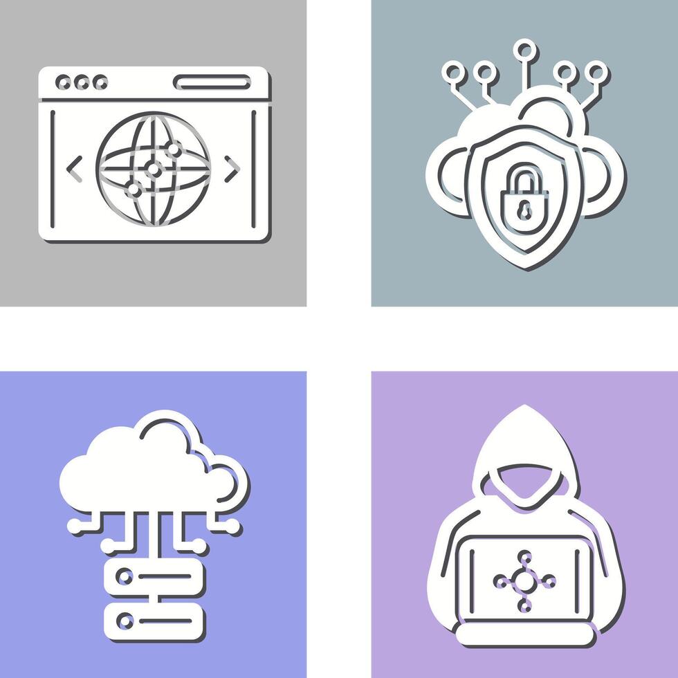 Cloud Security and Website Icon vector