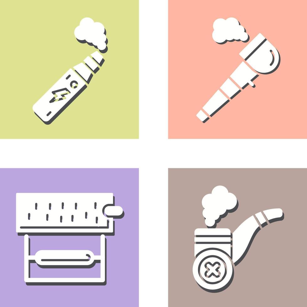 Electronic Cigarette and Pipe Of Peace Icon vector