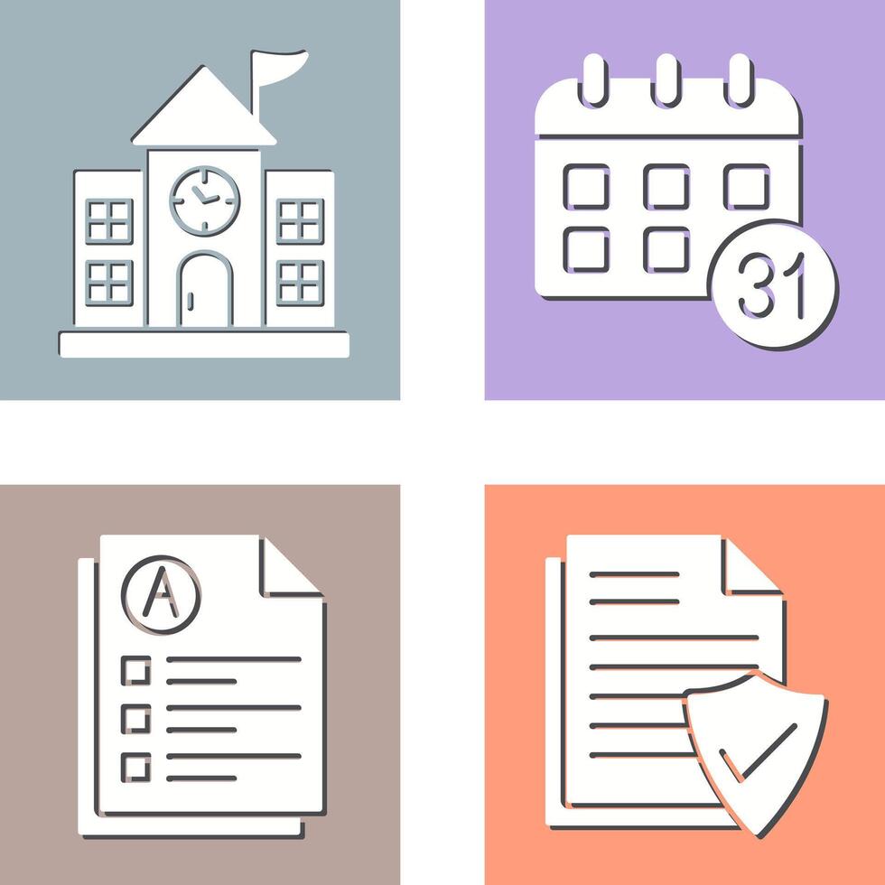 University Campus and Calendar Icon vector