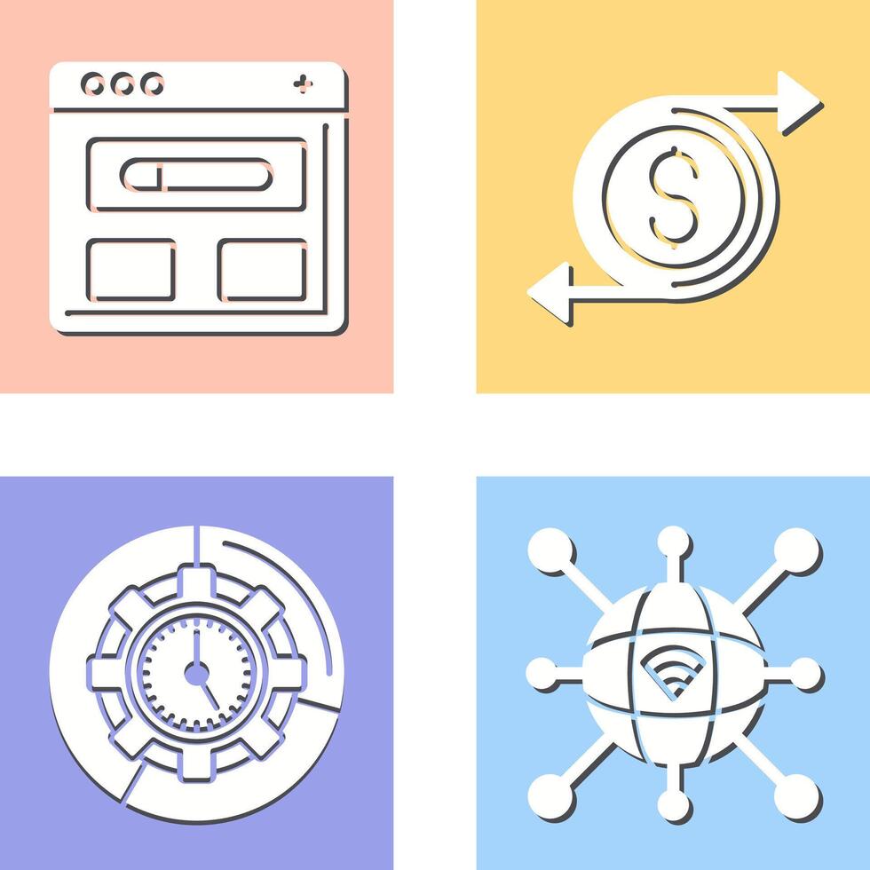 Brwoser and Money Icon vector