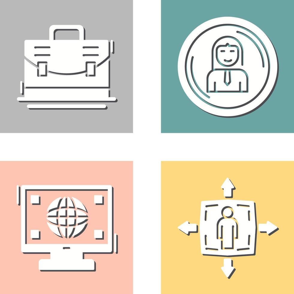 Briefcase and User Icon vector
