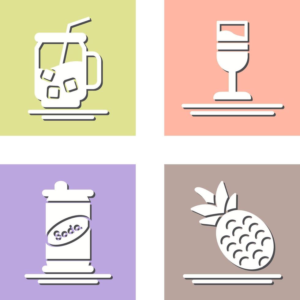 Iced Tea and Rainbow Drink Icon vector
