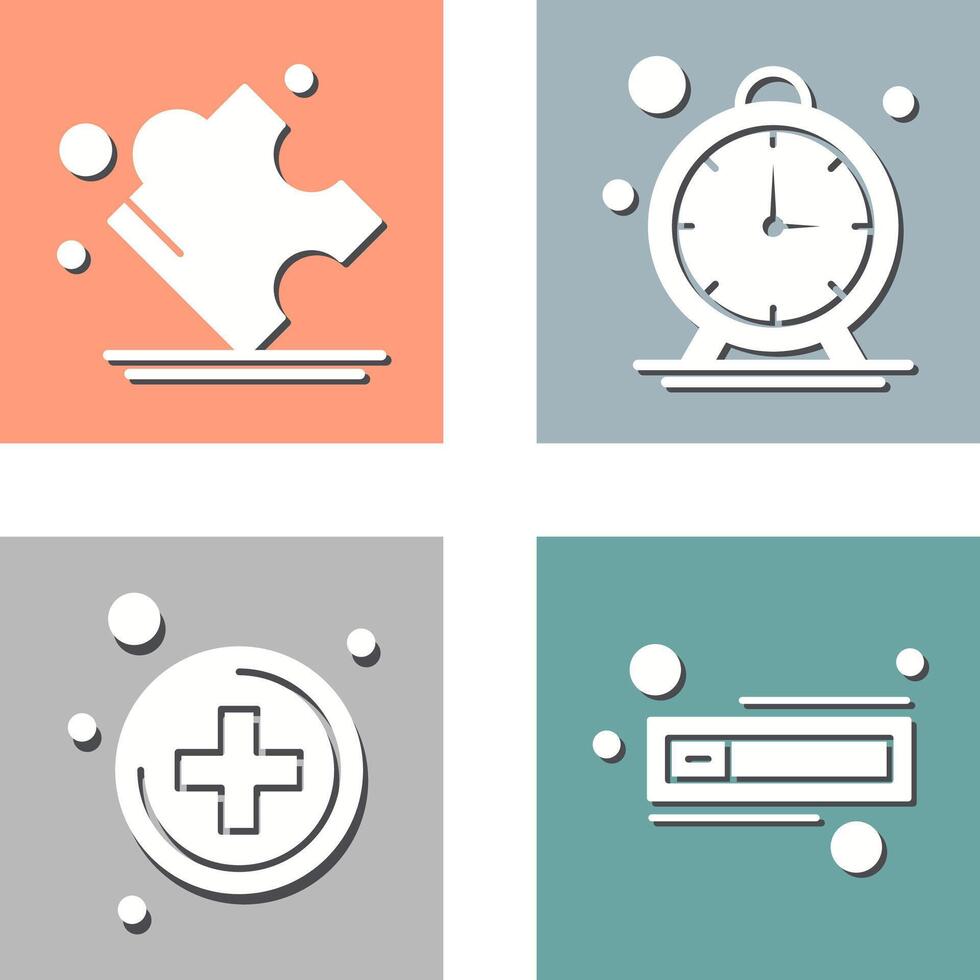 Puzzle and Stop Watch Icon vector