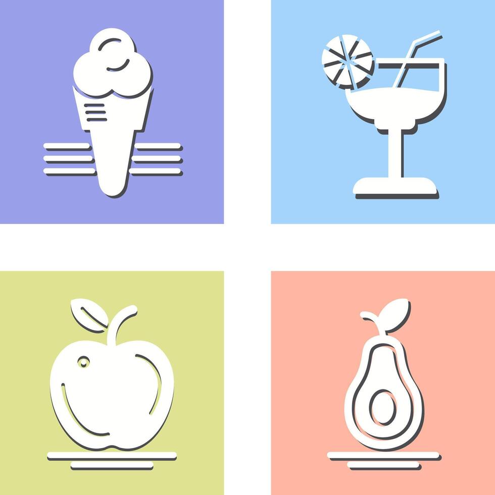 Ice Cream and Cocktail Icon vector