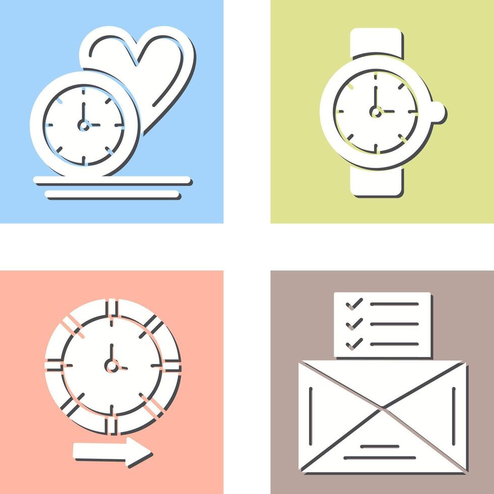 Love and Wrist Watch Icon vector