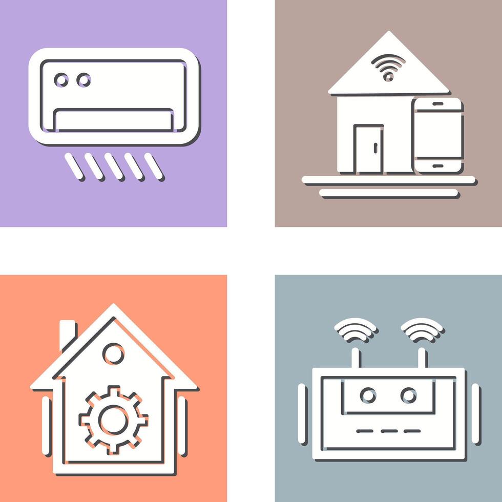Air Conditioner and Home Automation Icon vector