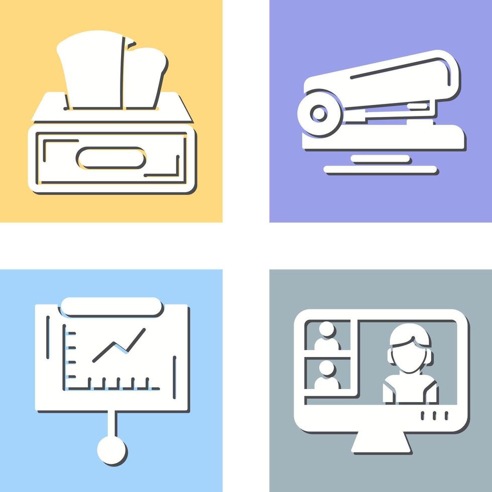 Tissue Box and Stapler Icon vector