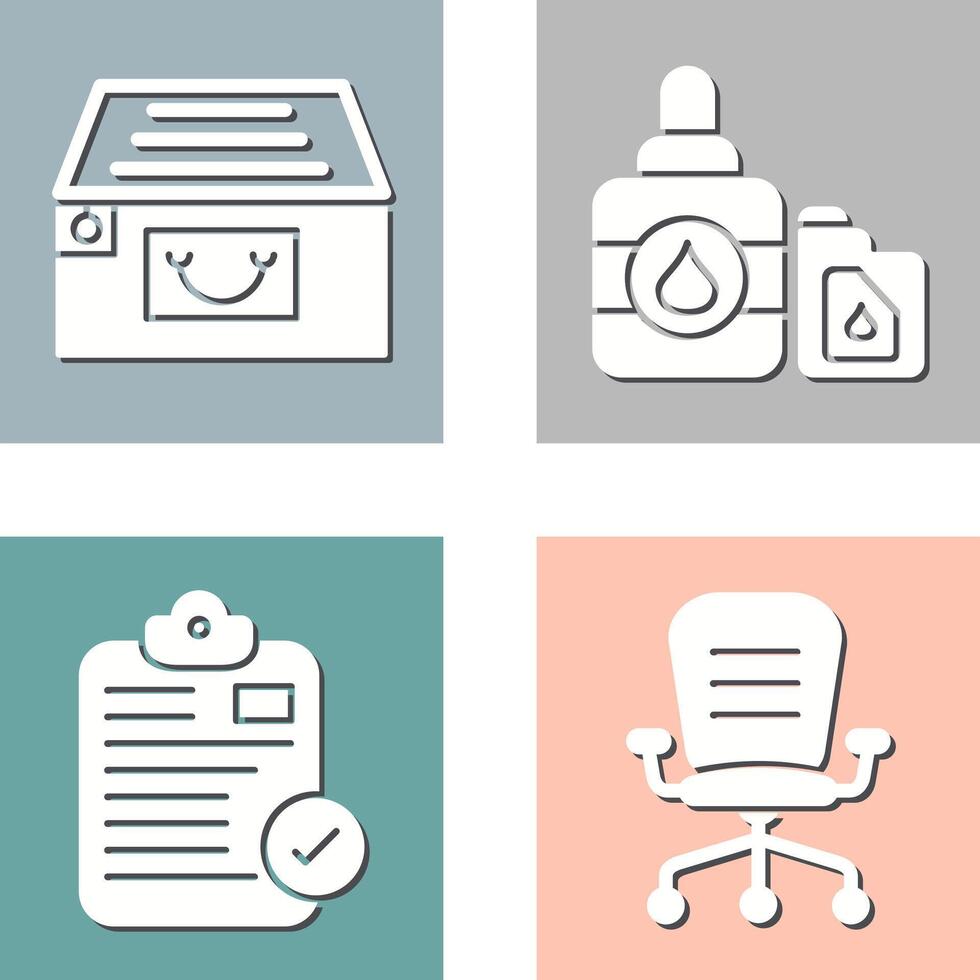 File Cabinet and Ink Cartridge Icon vector