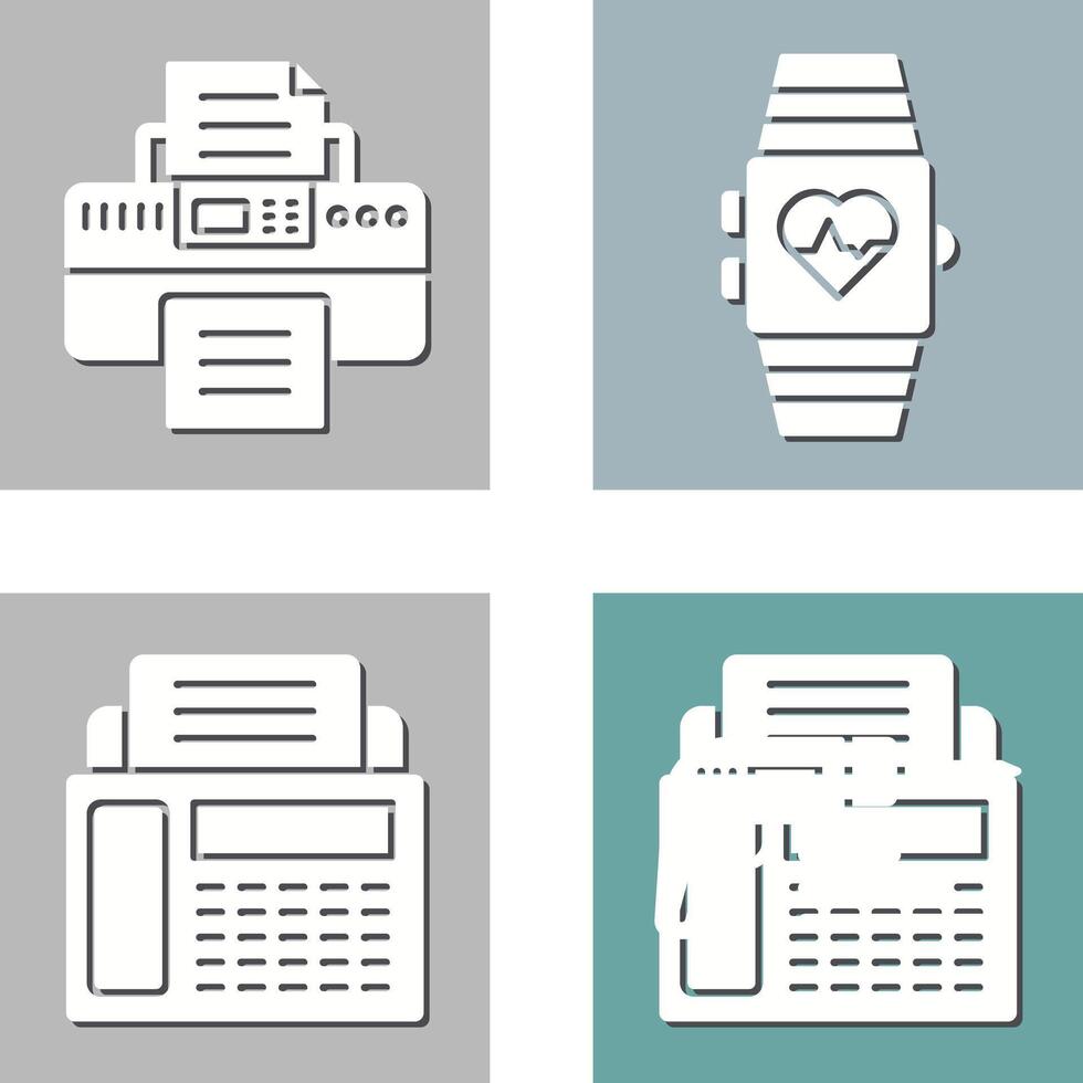 Smartwatch and Printer Icon vector