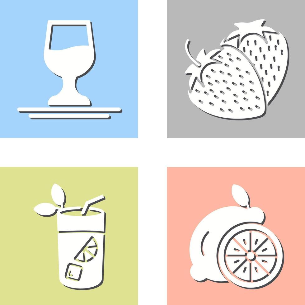 Wine and Strawberry Icon vector