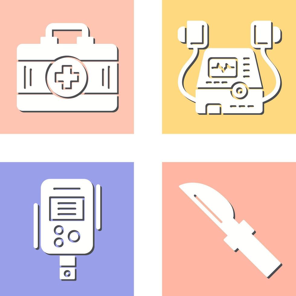Defribillator and First Aid Kit Icon vector
