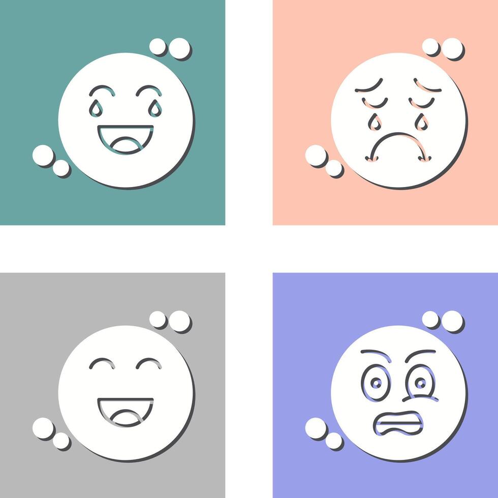 Loughing and Unhappy Icon vector