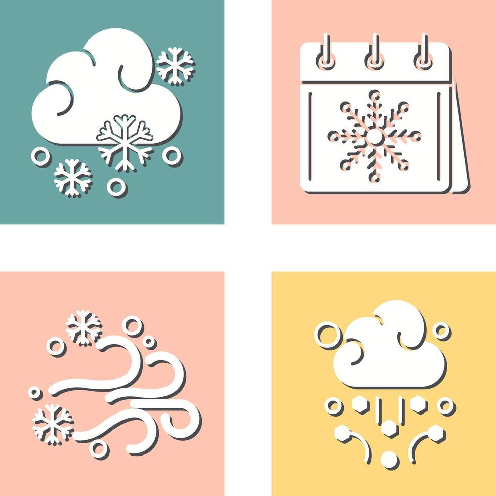 Snowy and Calender Icon vector