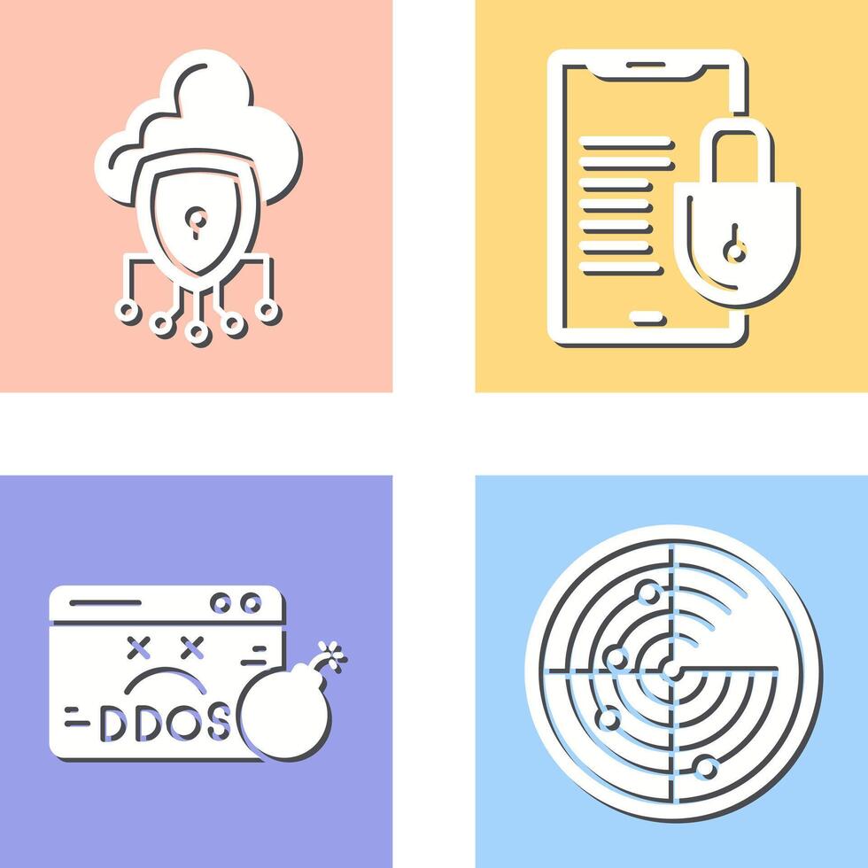 Data Protection and Smart Phone Icon vector
