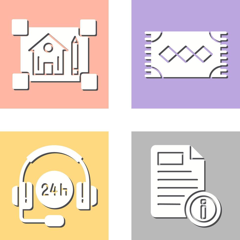 blueprint and rug Icon vector