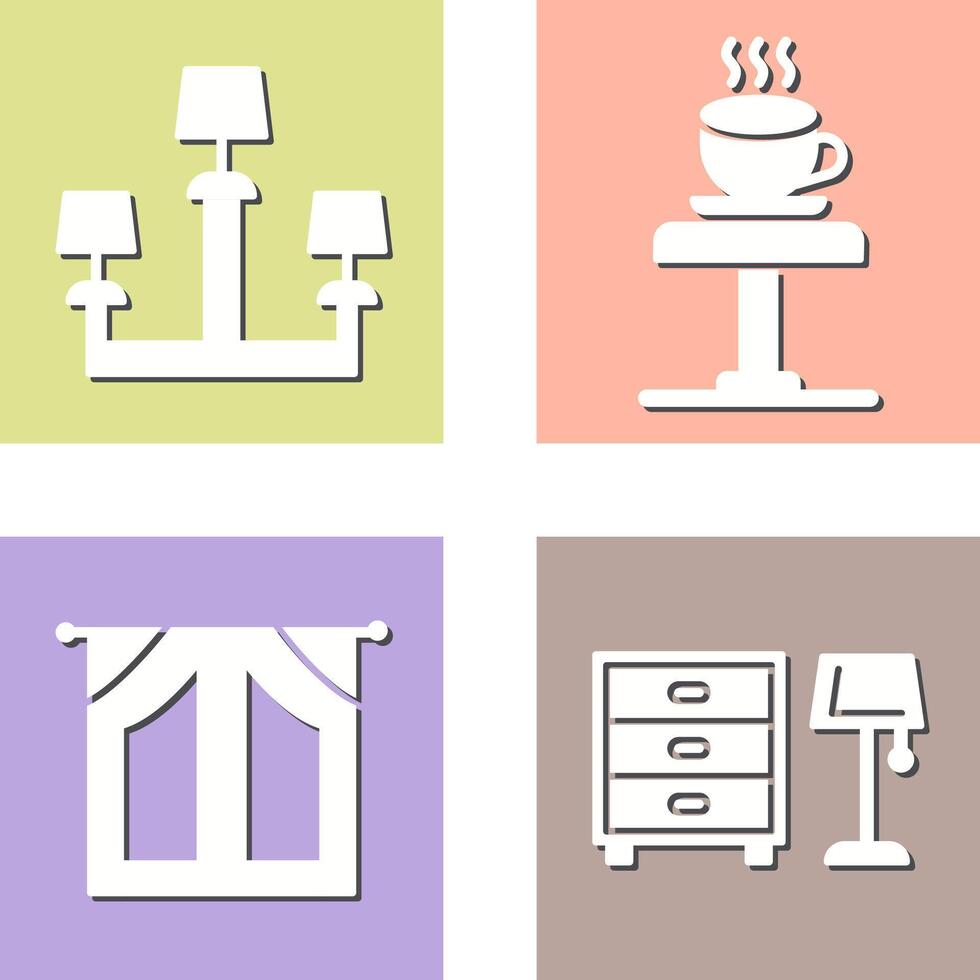 Lamp and Coffee Table Icon vector