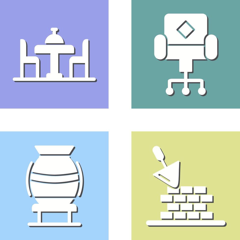 Chair and Dinning Table Icon vector