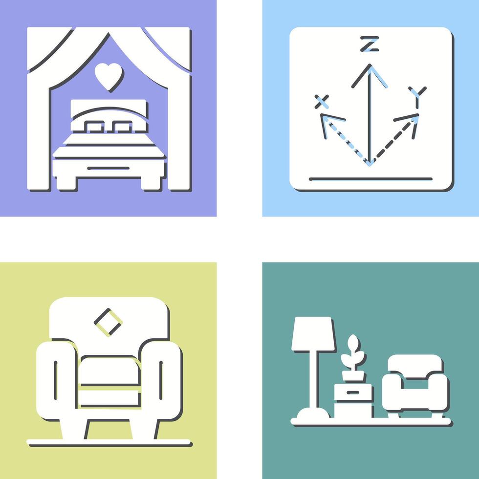 Bed and Axis Icon vector