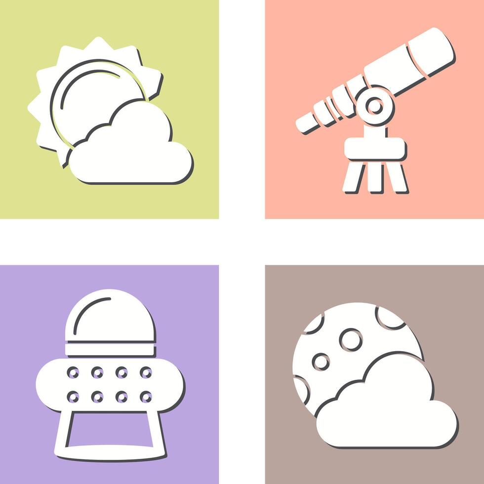 sun and telescope Icon vector