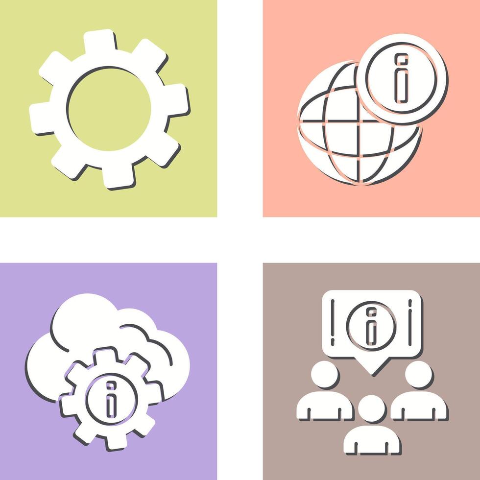 cogwheel and world Icon vector