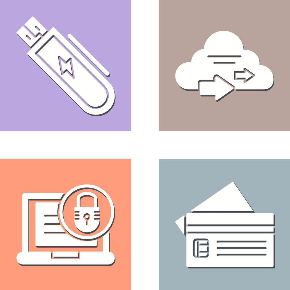 Usb and Cloud Icon vector